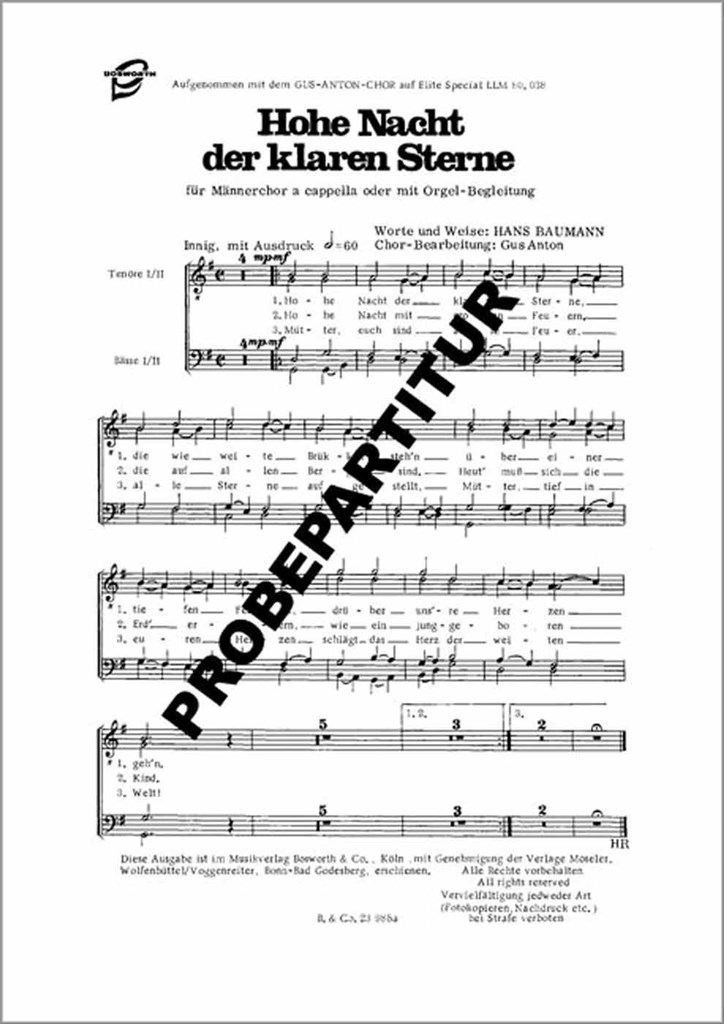 Hohe Nacht der klaren Sterne